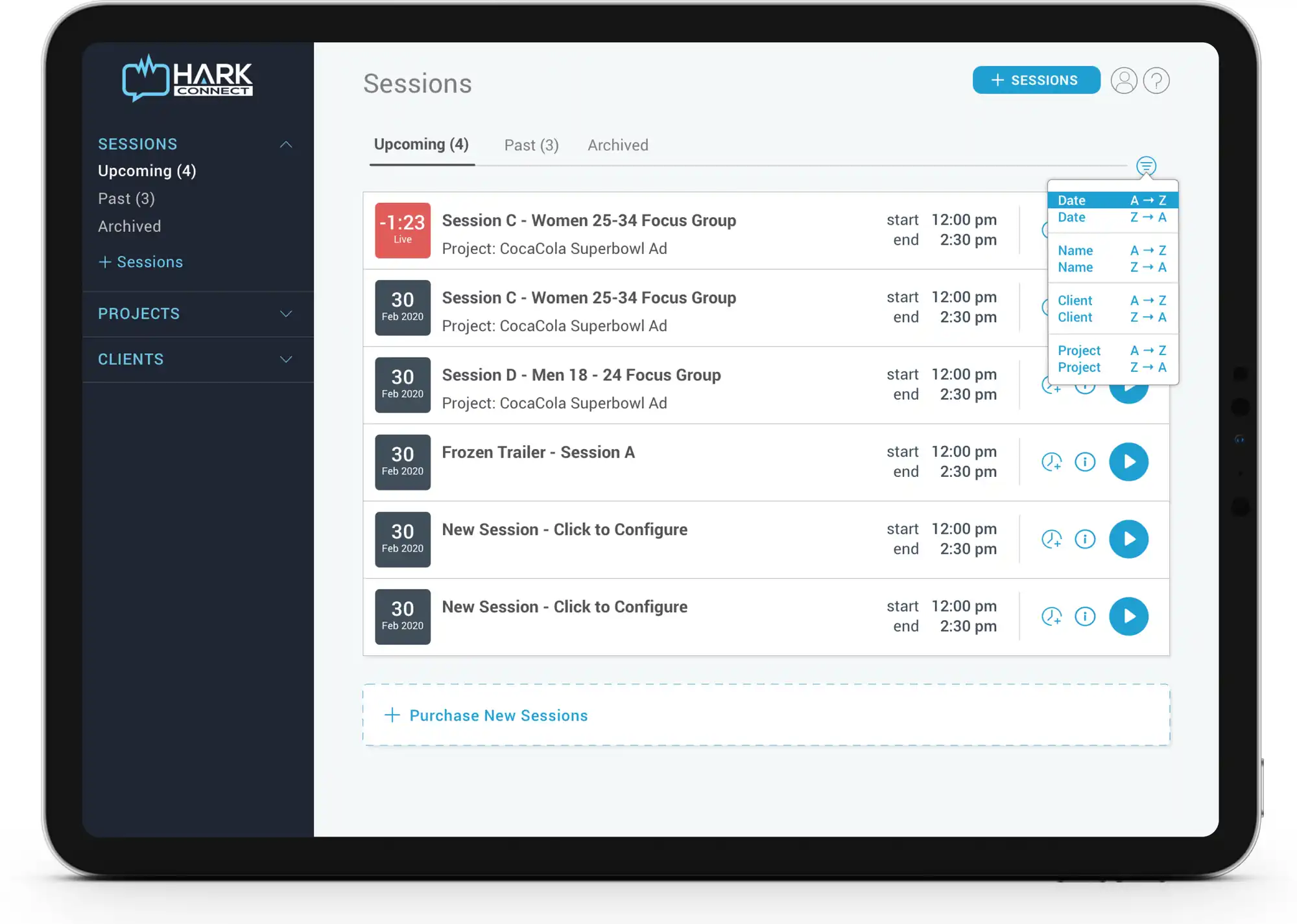 Hark account dashboard interface